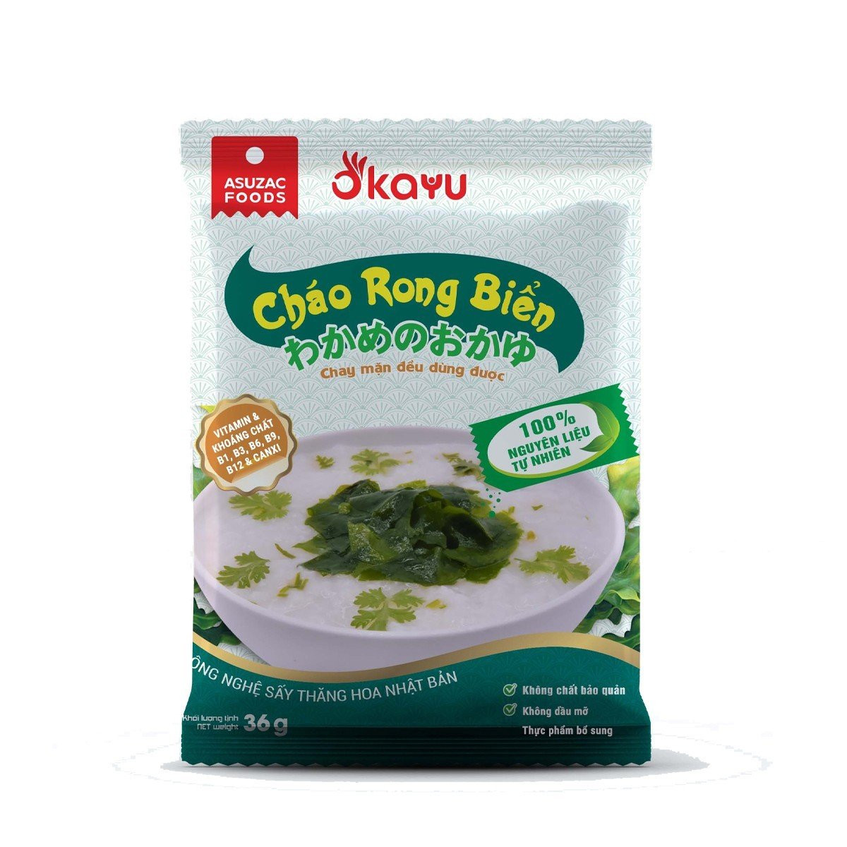 Cháo rong biển Asuzac thùng 30 gói (36g x 30 gói)