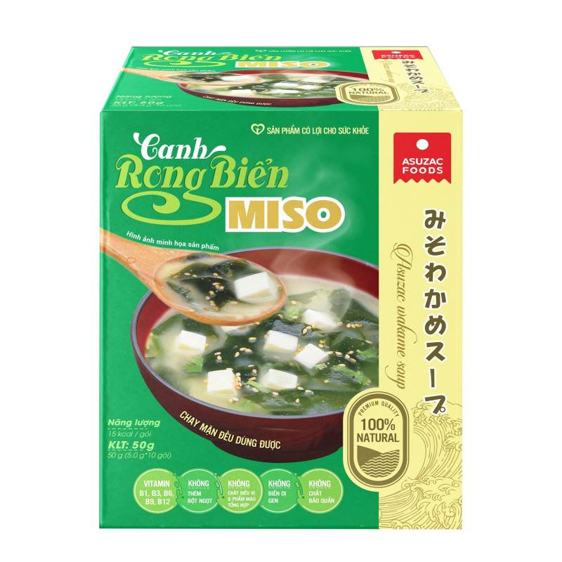 Canh Rong Biển Miso Asuzac hộp 50g (5g x 10 gói)