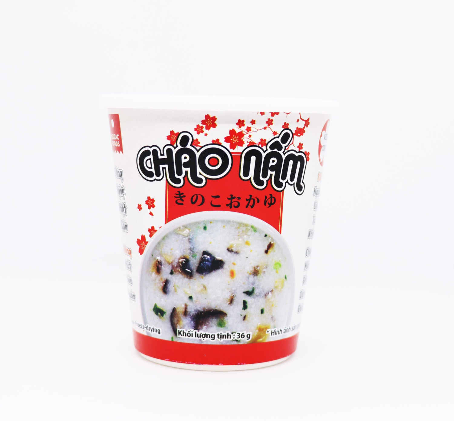 Cháo Nấm Ăn Liền Asuzac thùng 12 ly x 36g