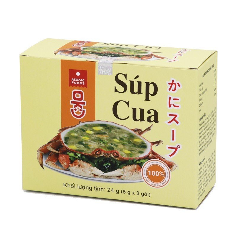 Súp Cua Ăn Liền Asuzac hộp 24g (8g x 3 gói)
